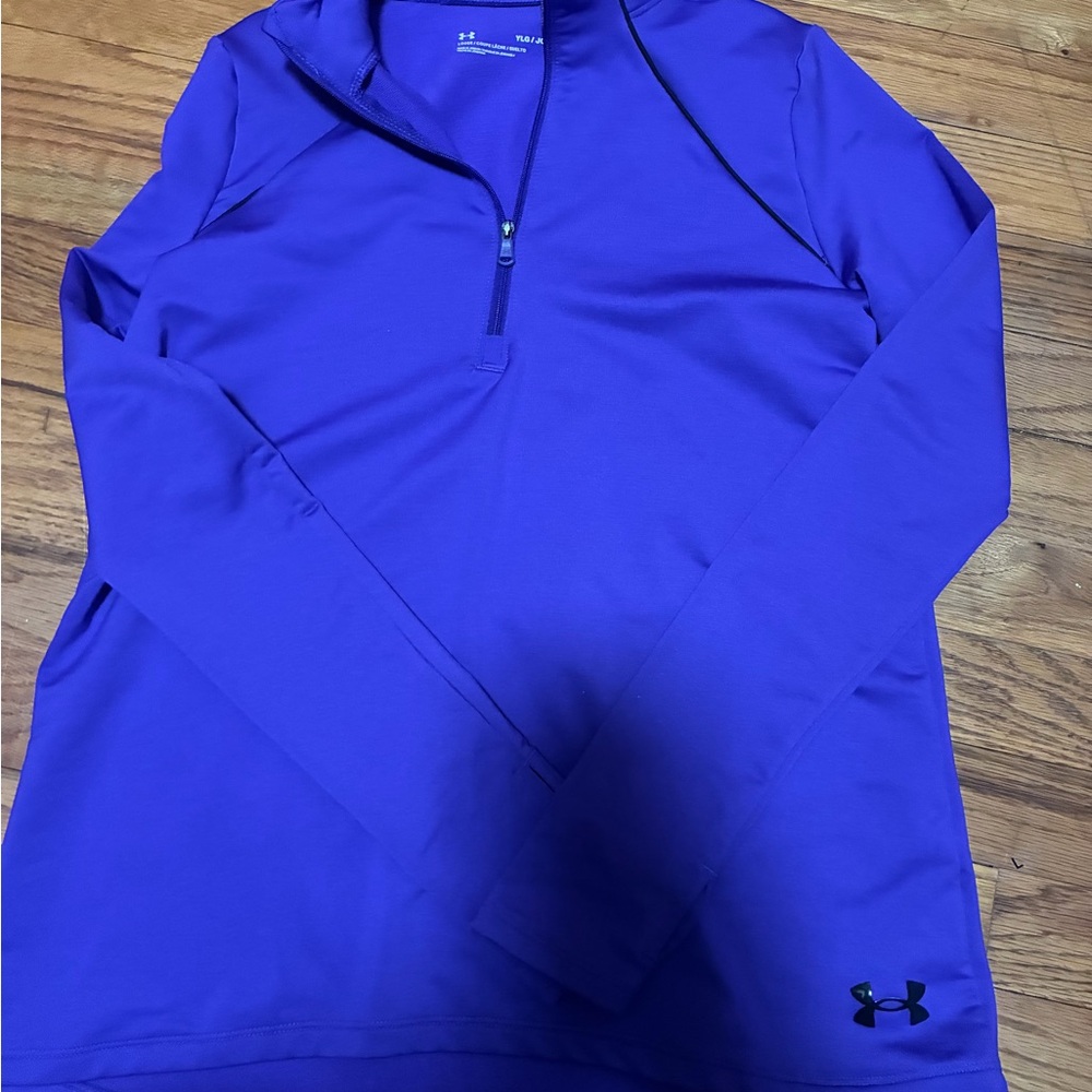 Under Armour Girls' Royal Purple Quarter-Zip Pullover
